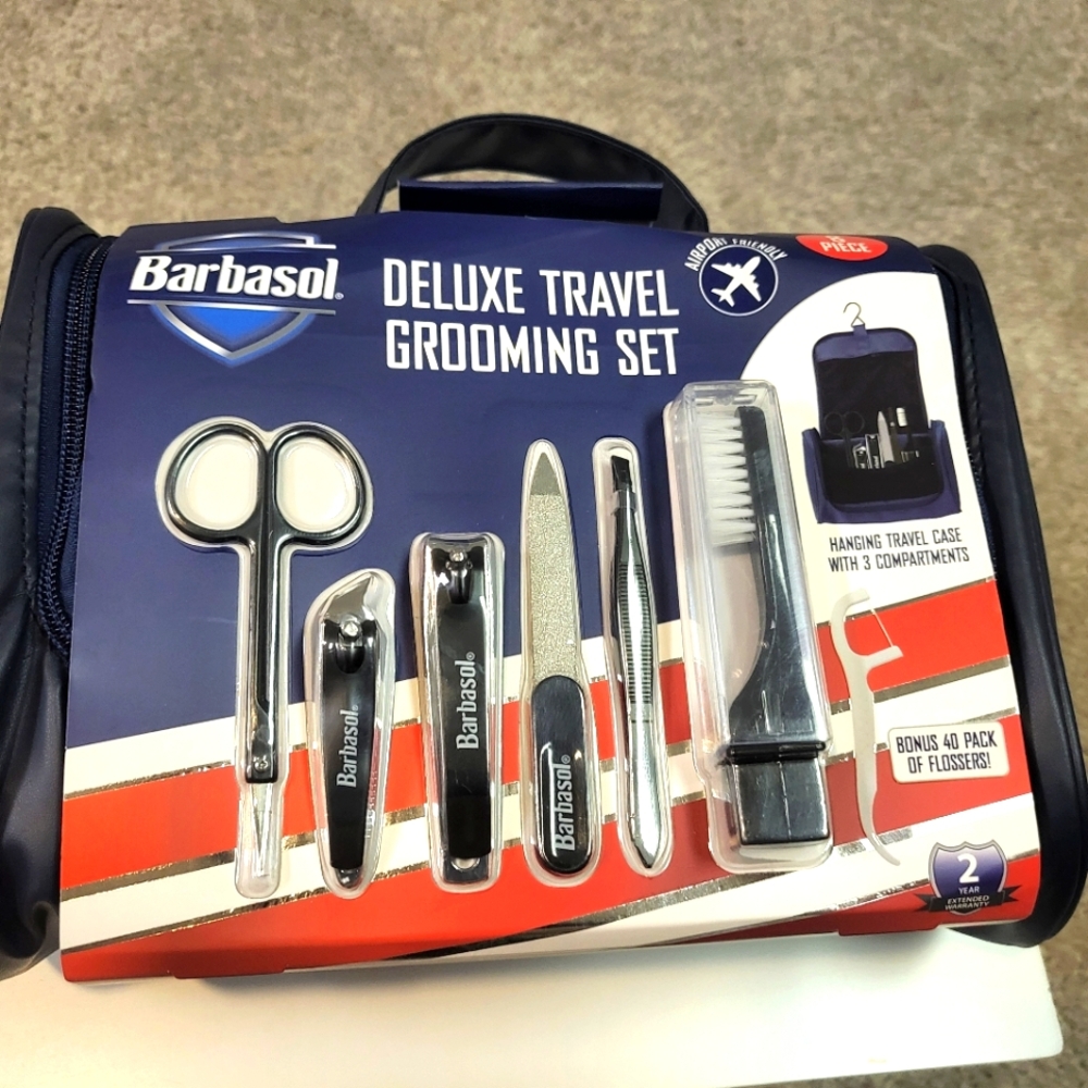 Men Barbasol Deluxe Travel 8 Pc Grooming Set